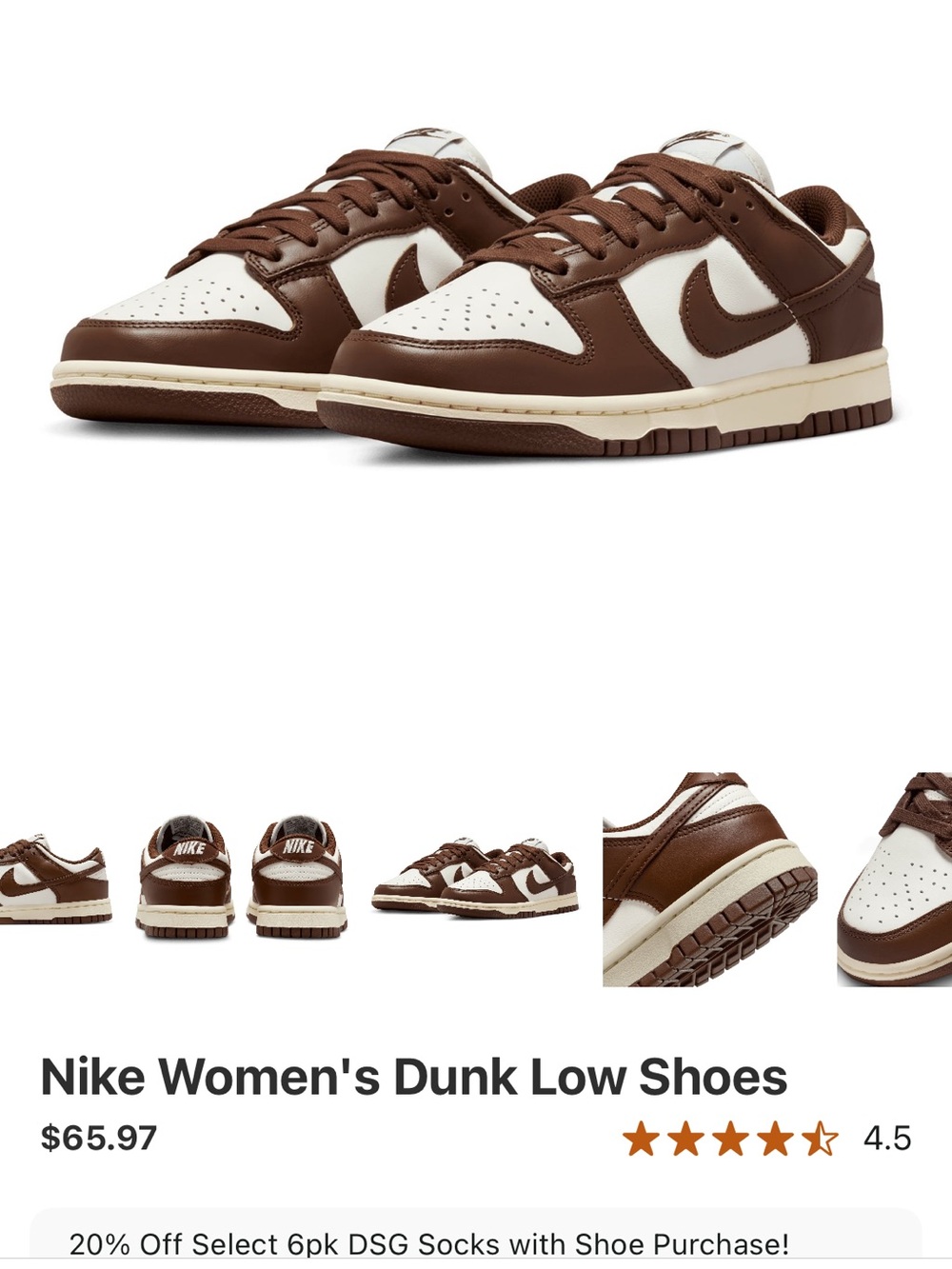 Nike Women's Dunk Low - Brown and White